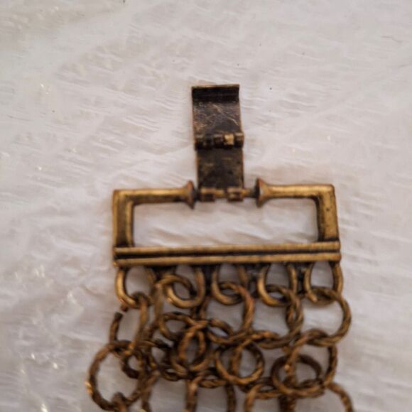 A Vintage Chainmail Bracelet Cuff Steampunk Grunge Industrial Heavy Metal - Picture 2 of 8